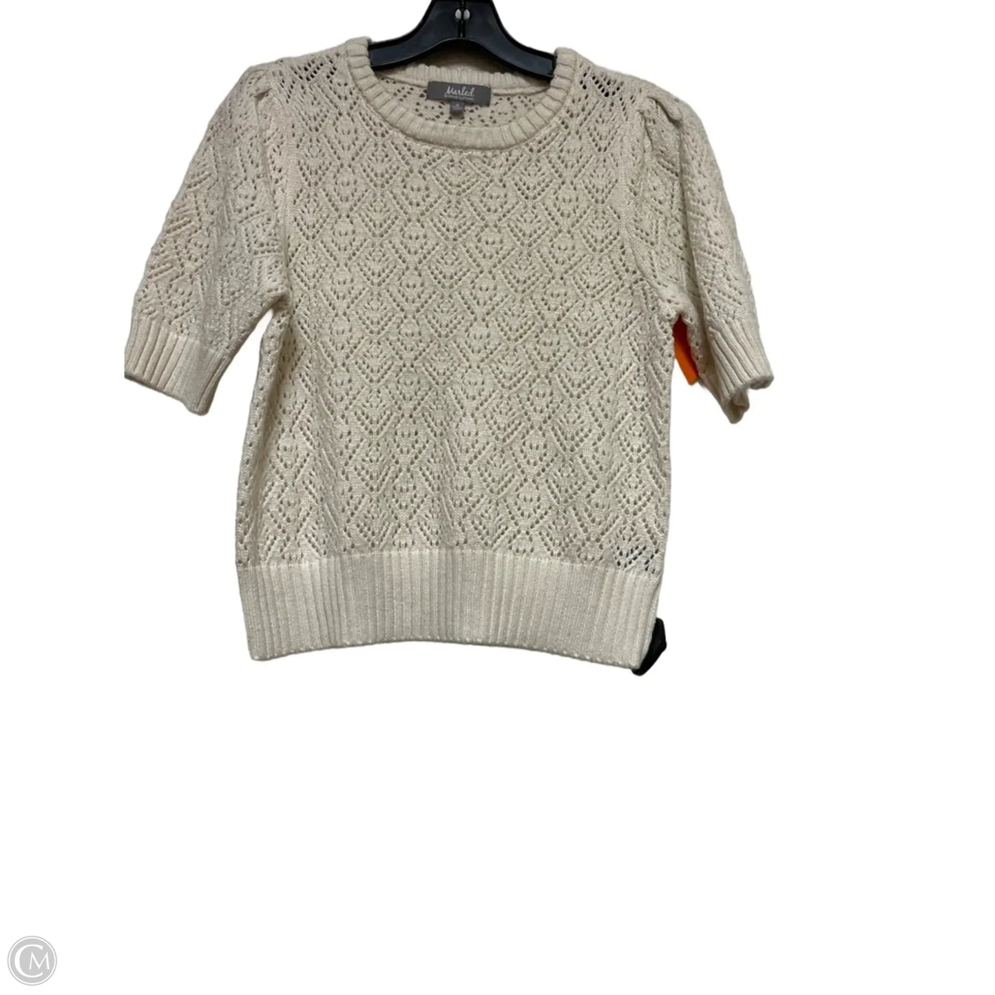 Sweater Short Sleeve By Marled In Cream, Size: M