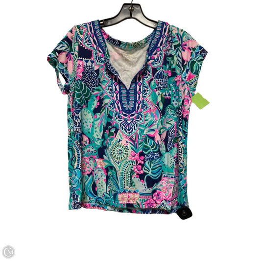 Top Short Sleeve Designer By Lilly Pulitzer In Multi-colored, Size: L
