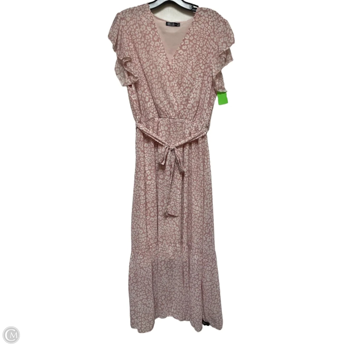 Dress Casual Maxi By Clothes Mentor In Pink & White, Size: L