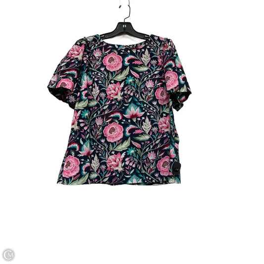 Top Short Sleeve By Crown And Ivy In Floral Print, Size: L