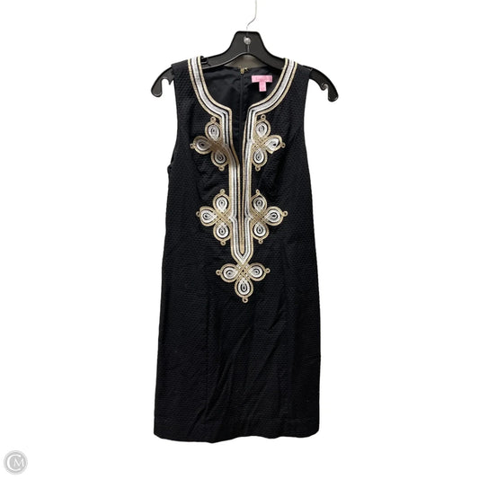 Dress Designer By Lilly Pulitzer In Black & Gold, Size: 4