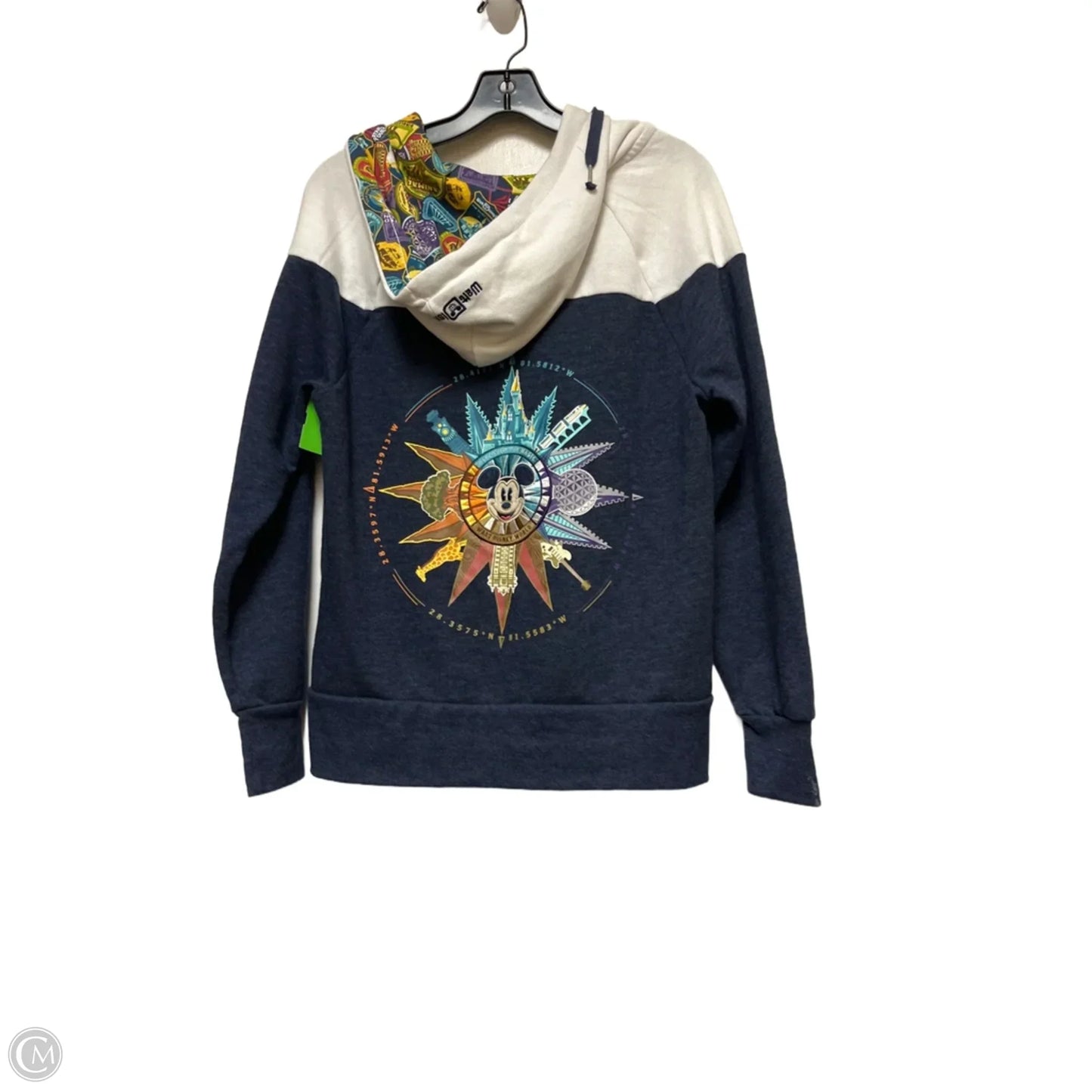 Sweatshirt Hoodie By Disney Store In Blue & White, Size: M