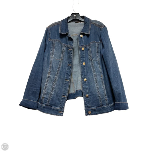 Jacket Denim By Chicos In Blue Denim, Size: L