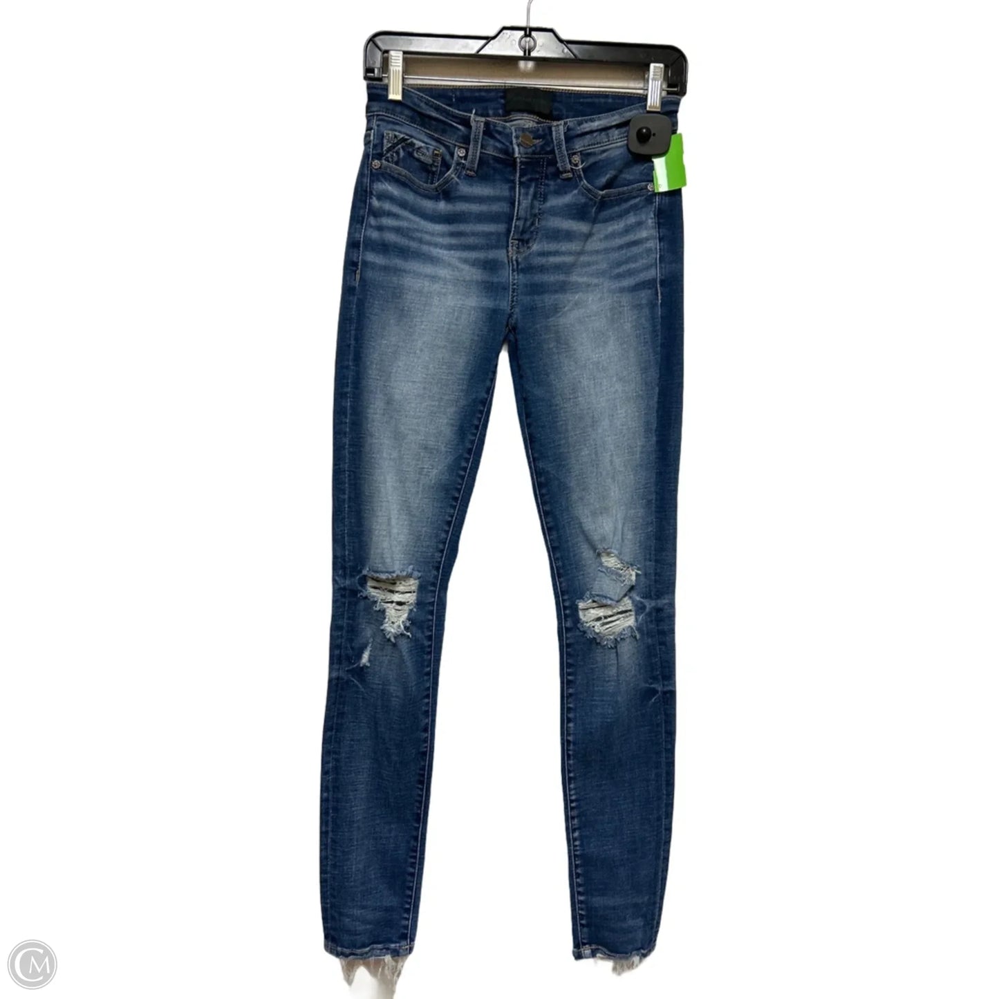 Jeans Skinny By Buckle Black In Blue Denim, Size: 2