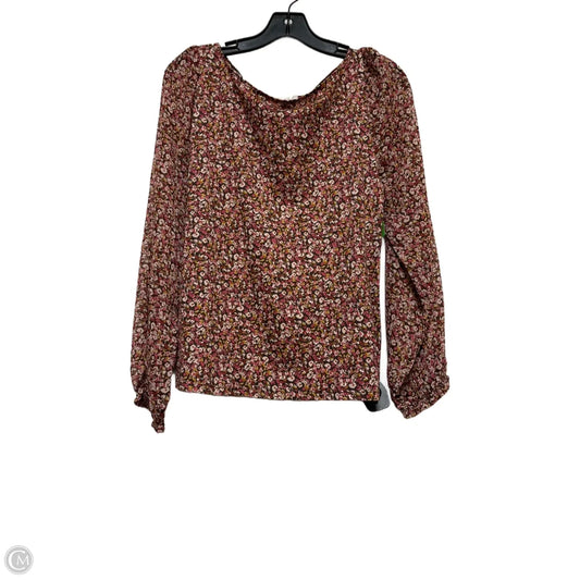 Top Long Sleeve By Loft In Floral Print, Size: M