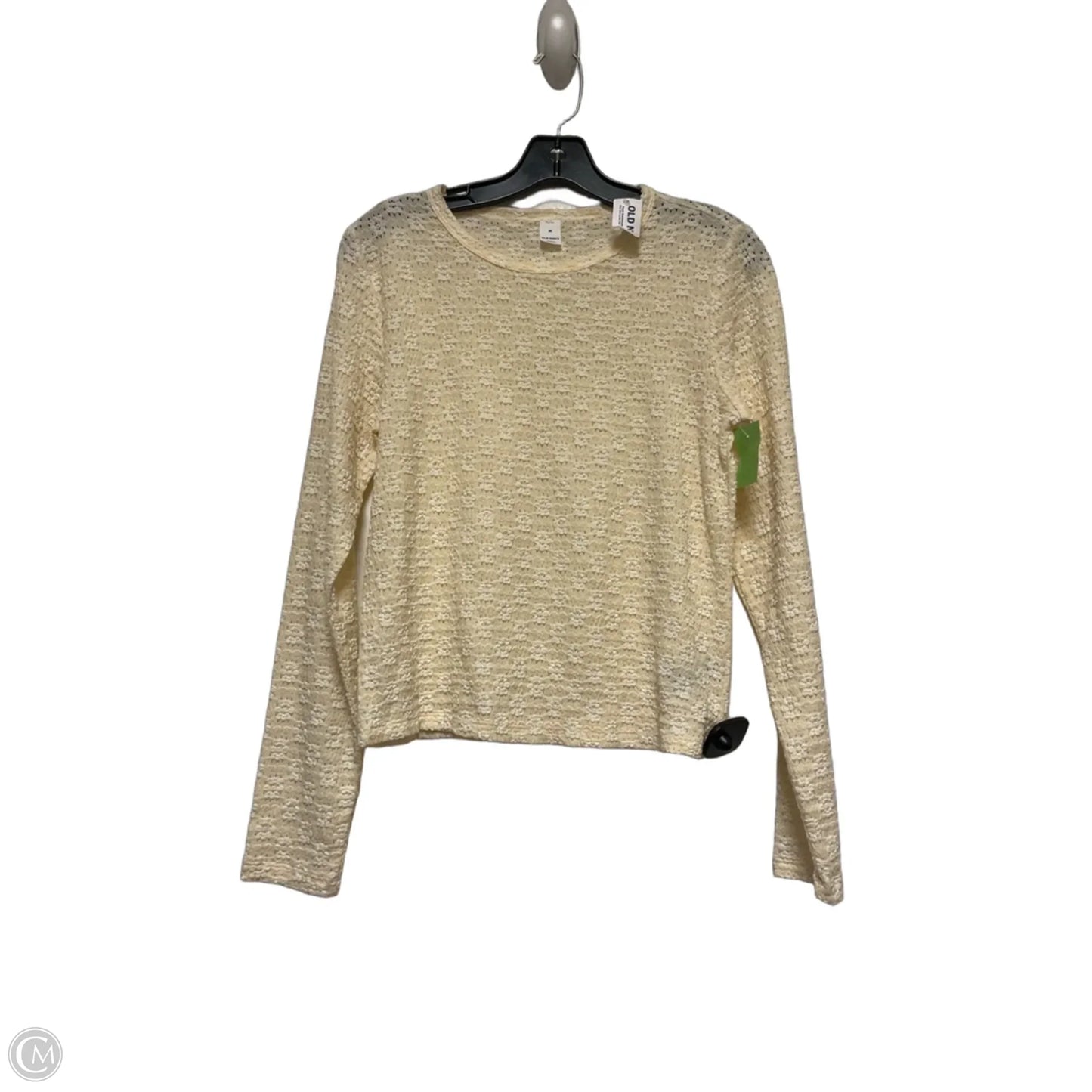Top Long Sleeve By Old Navy In Cream, Size: M