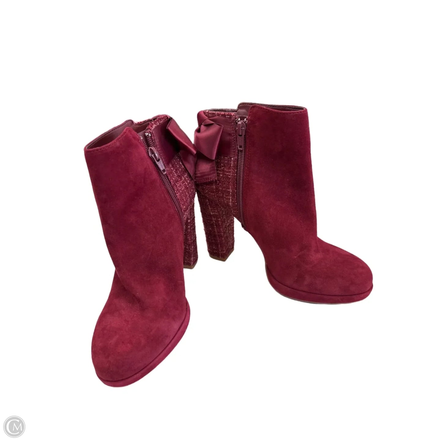 Boots Ankle Heels By Copper Key In Maroon, Size: 7