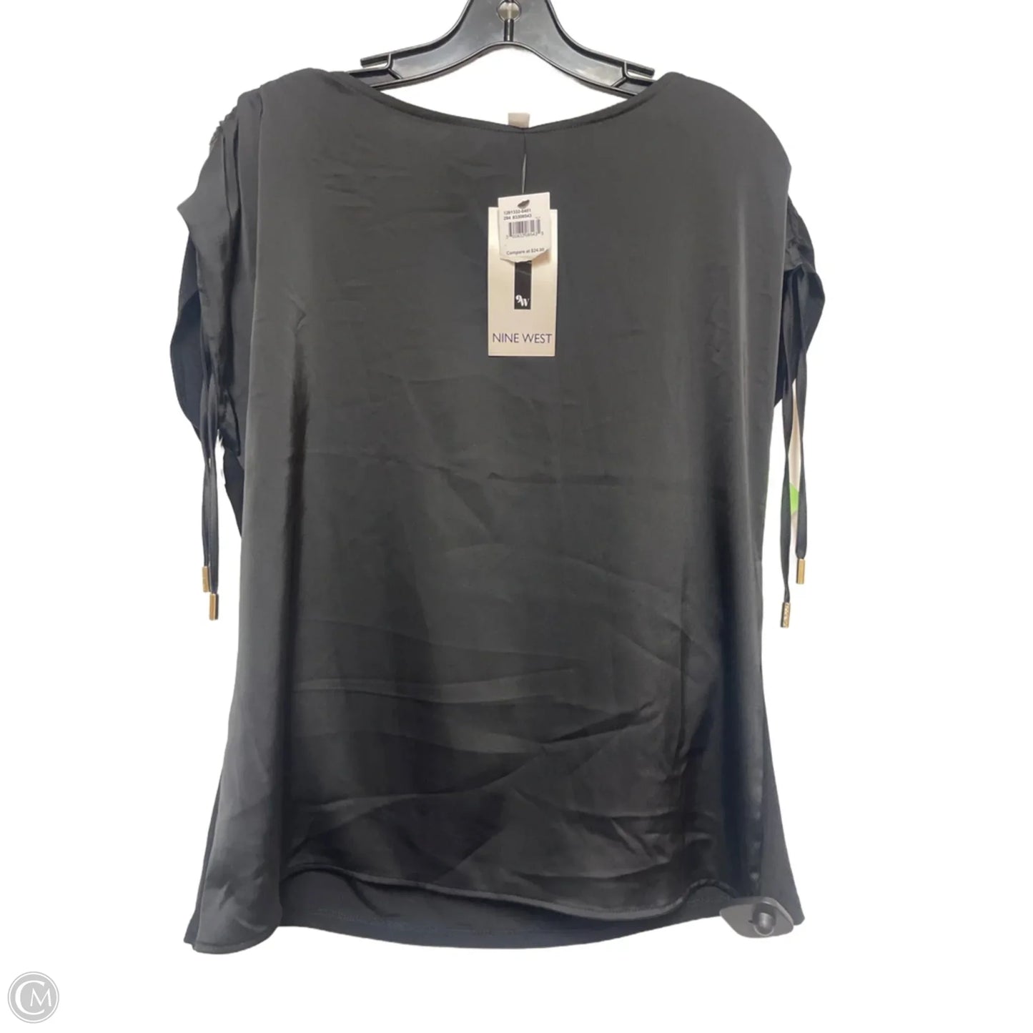 Top Short Sleeve By Nine West In Black, Size: L
