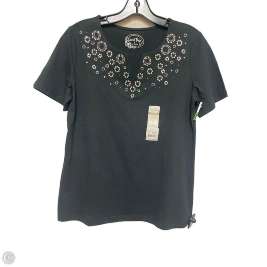 Top Short Sleeve By Coral Bay In Black & Silver, Size: S