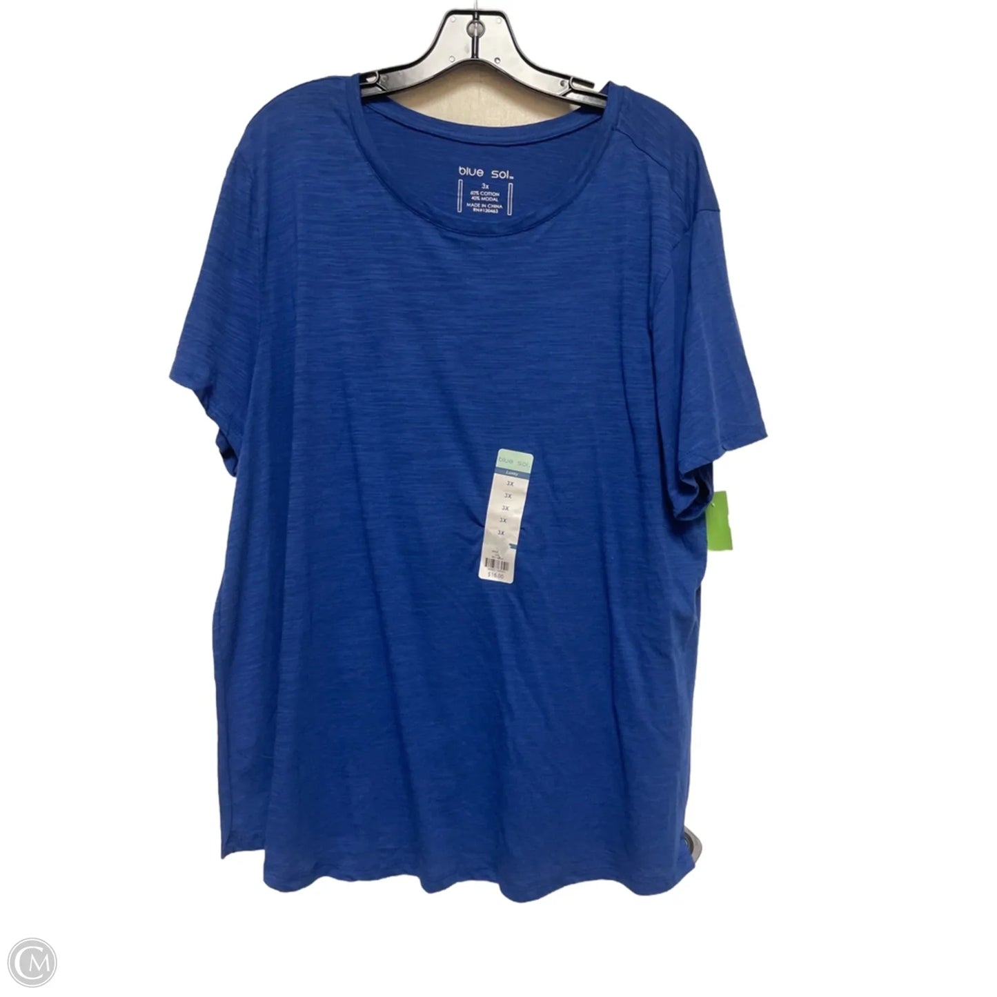 Top Short Sleeve Basic By Blue Sol In Blue, Size: 3x