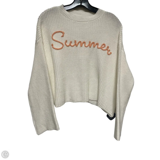 Sweater By Moon And Madison In Orange & White, Size: Xs