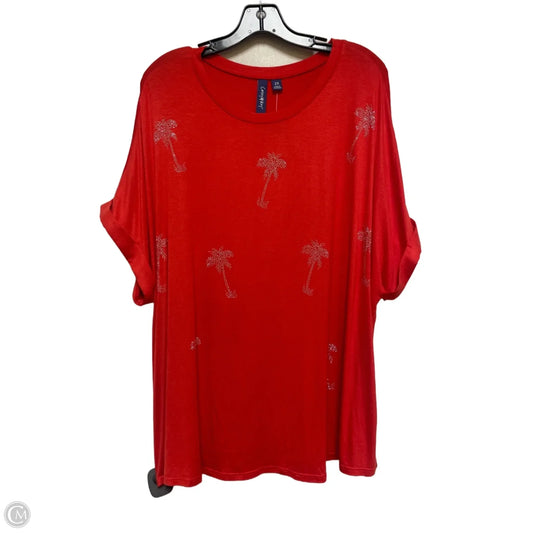 Top Short Sleeve Basic By Clothes Mentor In Red, Size: 2x