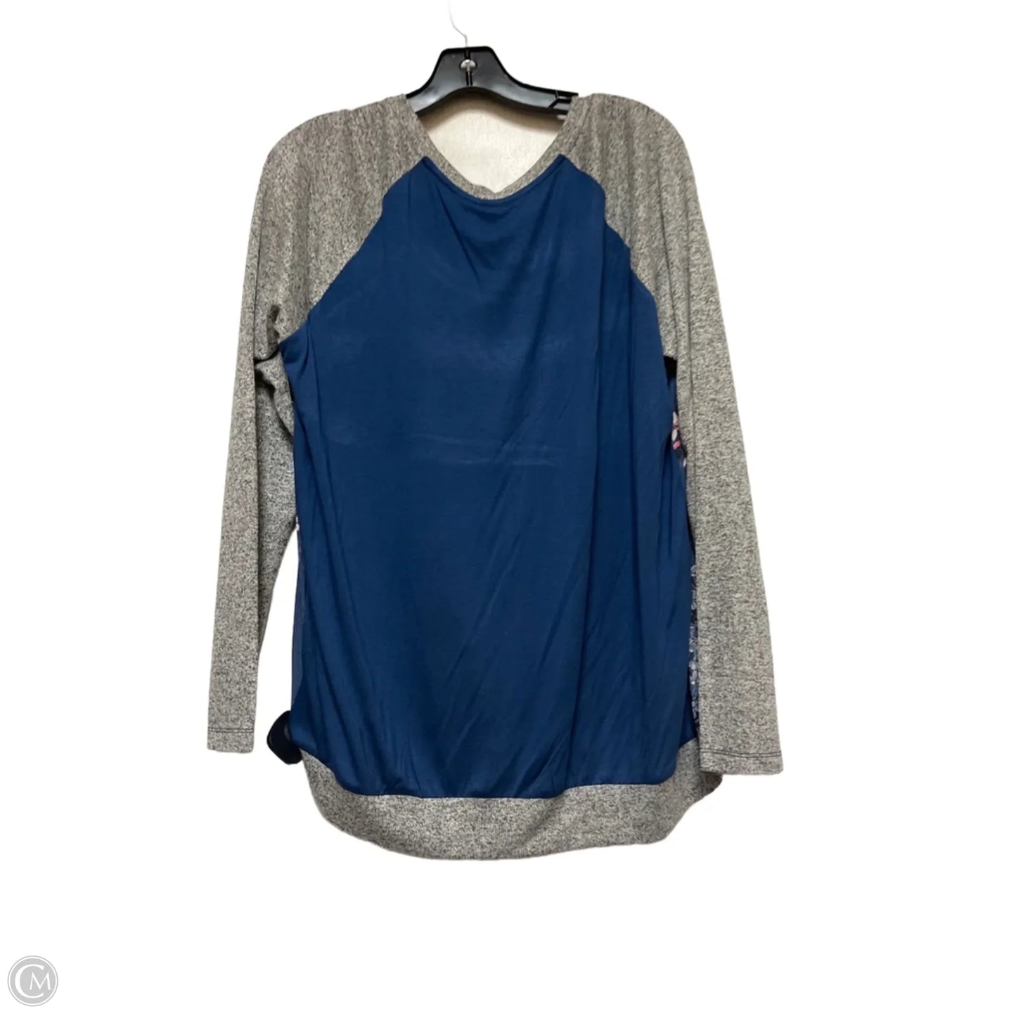 Top Long Sleeve By Kut In Blue & Grey, Size: L