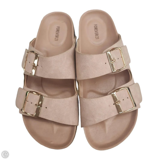 Sandals Flats By Forever 21 In Tan, Size: 6.5