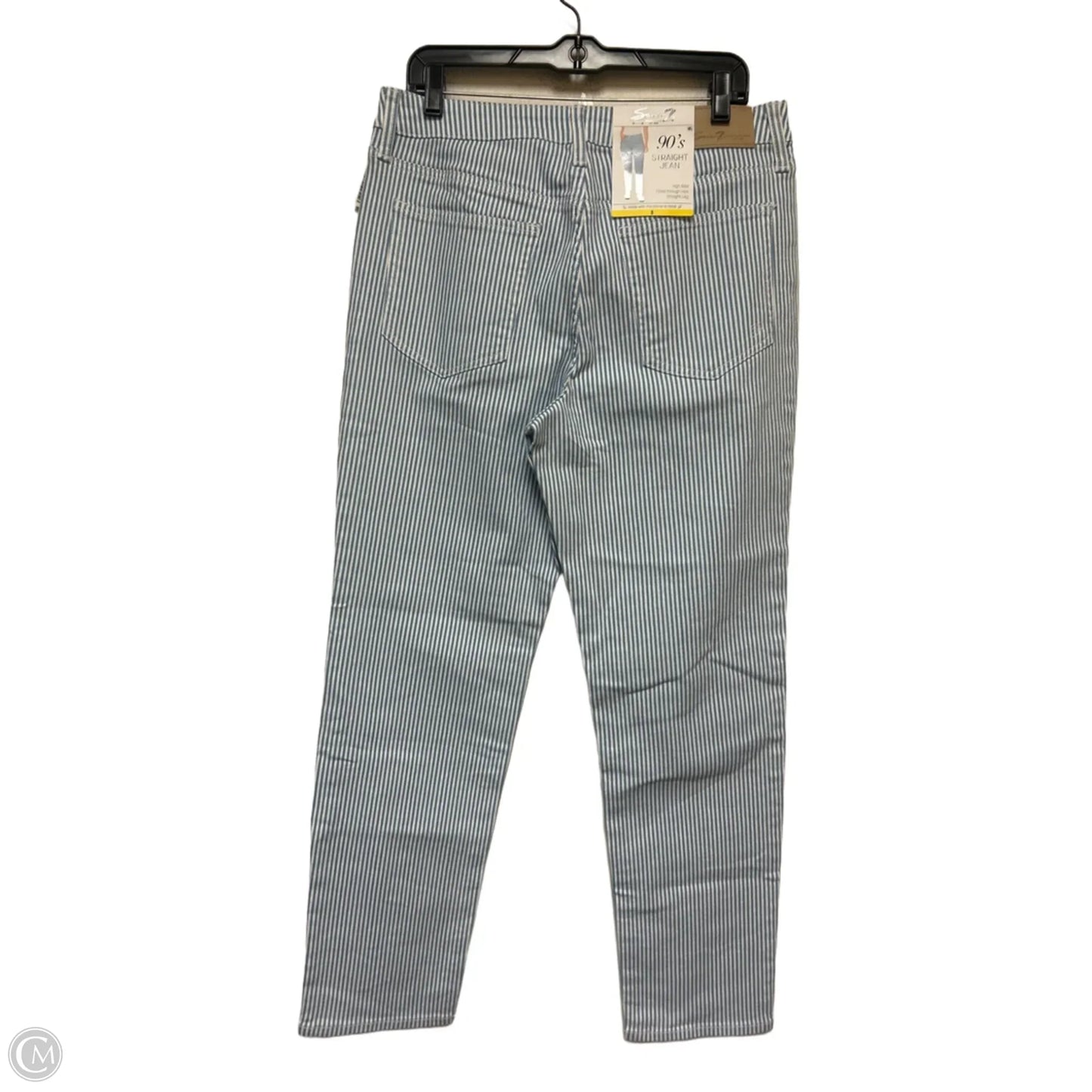 Jeans Straight By Seven 7 In Striped Pattern, Size: 8