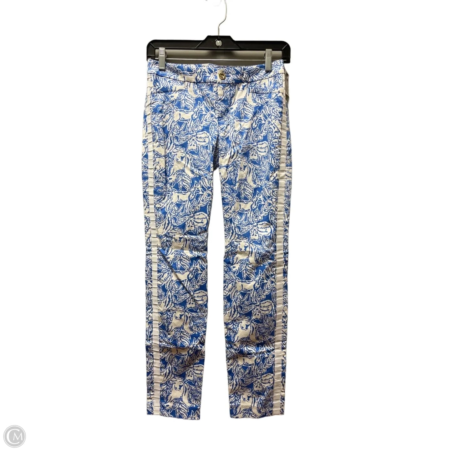 Pants Designer By Lilly Pulitzer In Blue & White, Size: 0