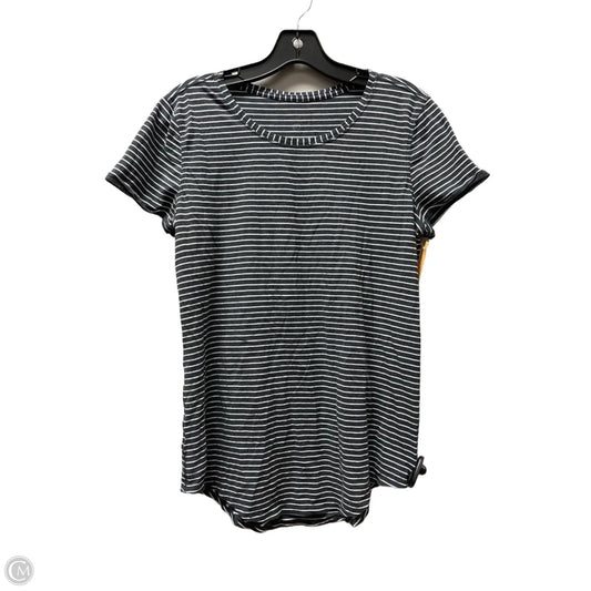 Athletic Top Short Sleeve By Lululemon In Striped Pattern, Size: S