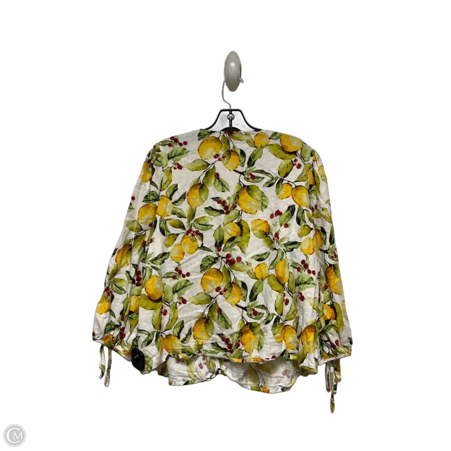Top Short Sleeve By Marc New York In White & Yellow, Size: M