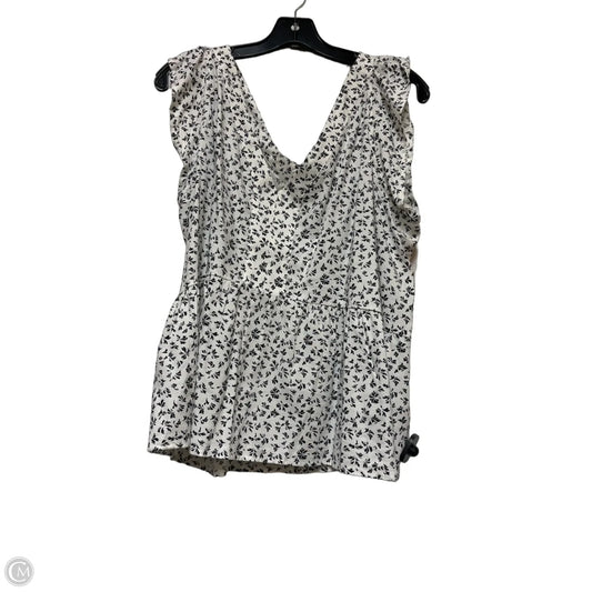 Top Sleeveless By Loft In Black & White, Size: Xl