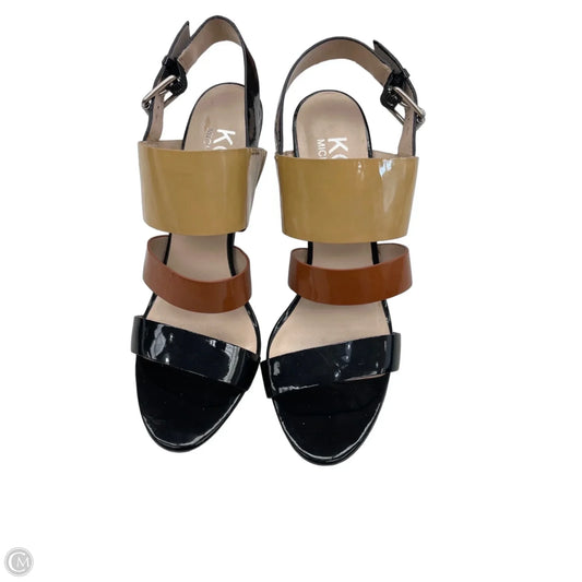 Sandals Heels Stiletto By Michael By Michael Kors In Black & Brown, Size: 9
