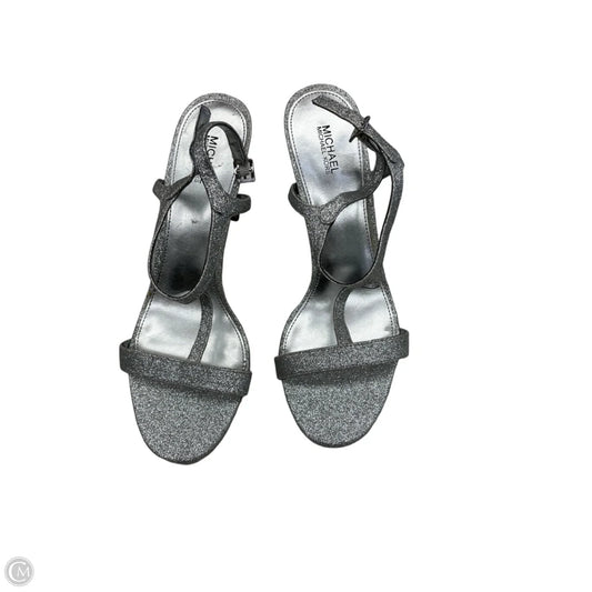 Sandals Heels Stiletto By Michael By Michael Kors In Silver, Size: 8.5