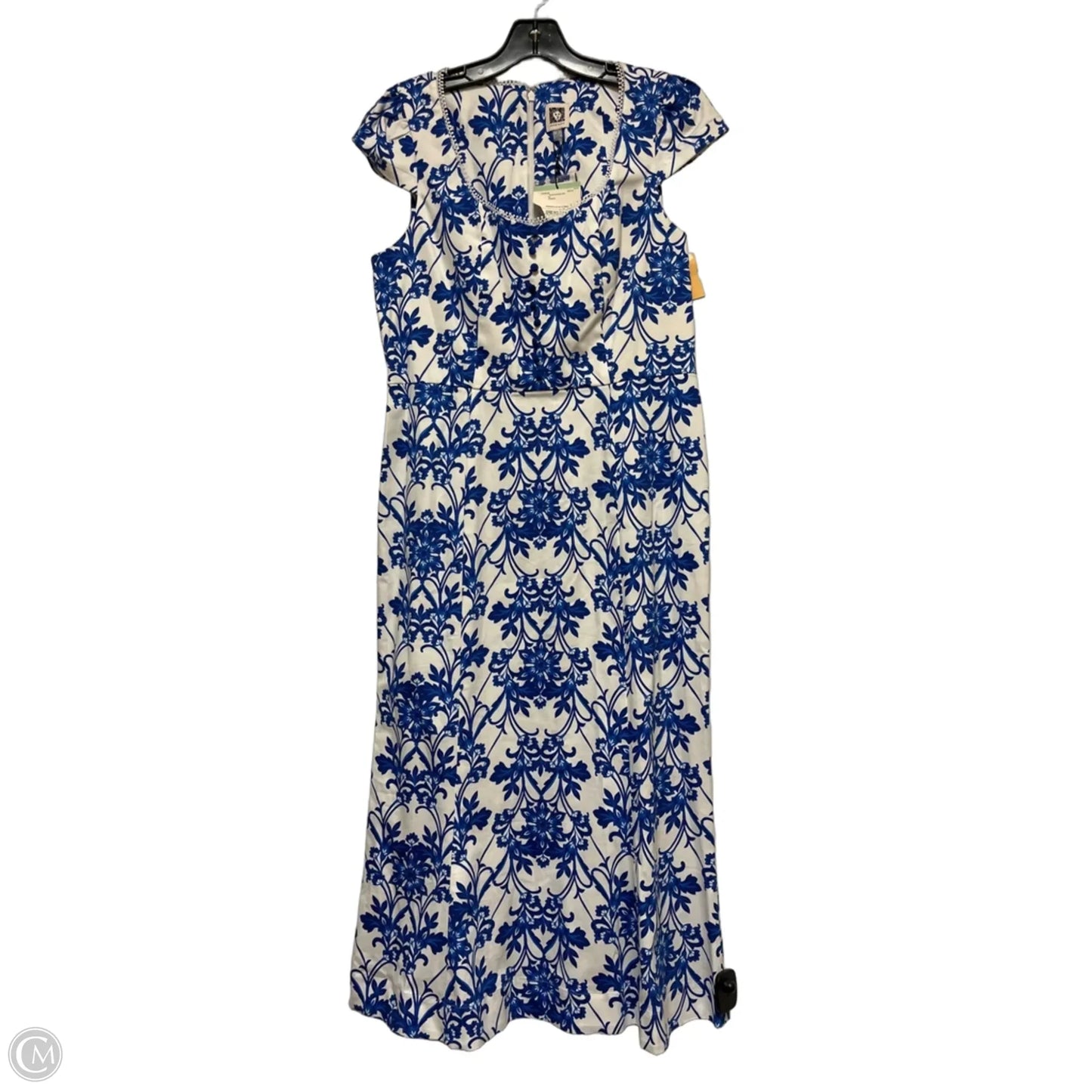 Dress Casual Midi By Anne Klein In Blue & White, Size: M