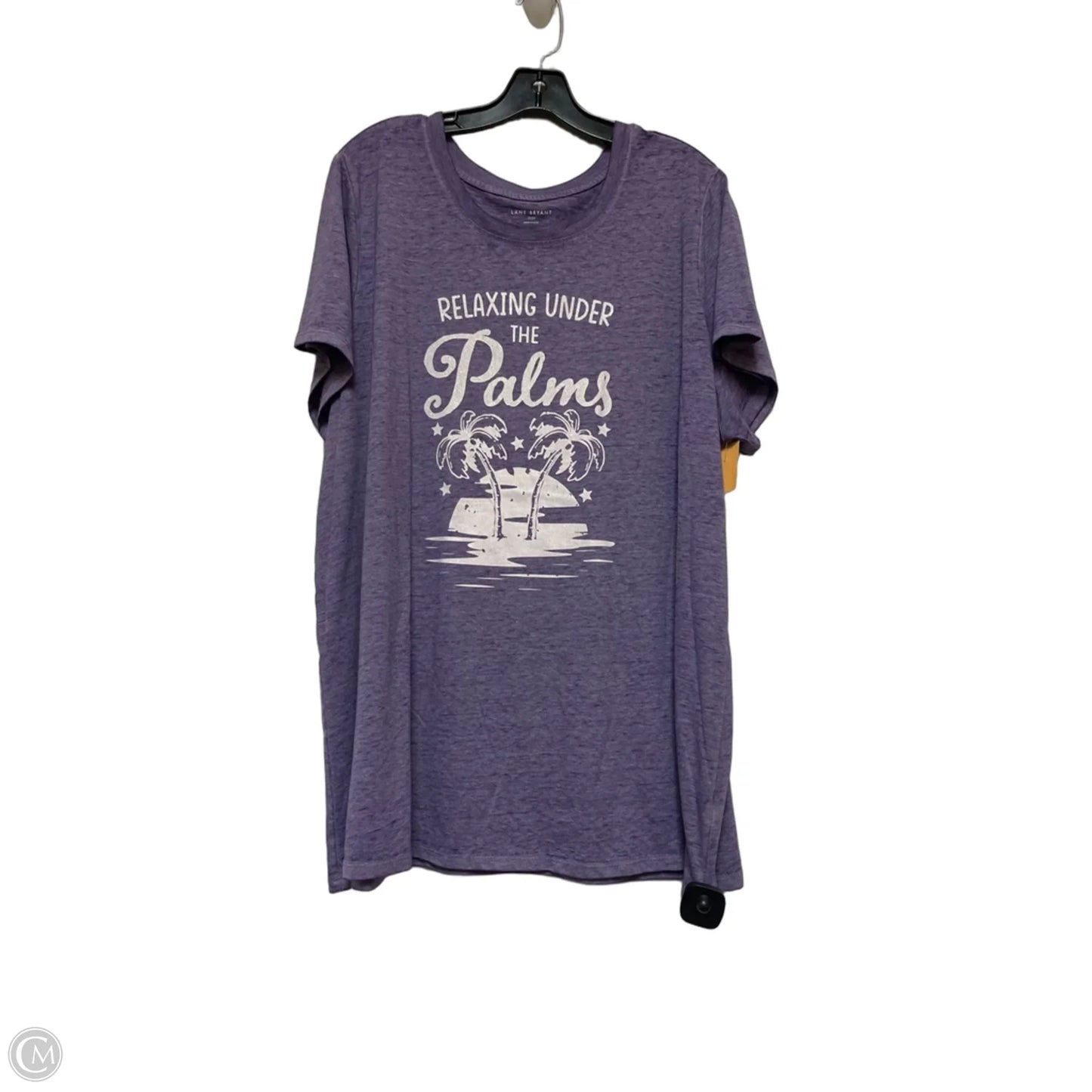 Top Short Sleeve Basic By Lane Bryant In Purple, Size: 3x