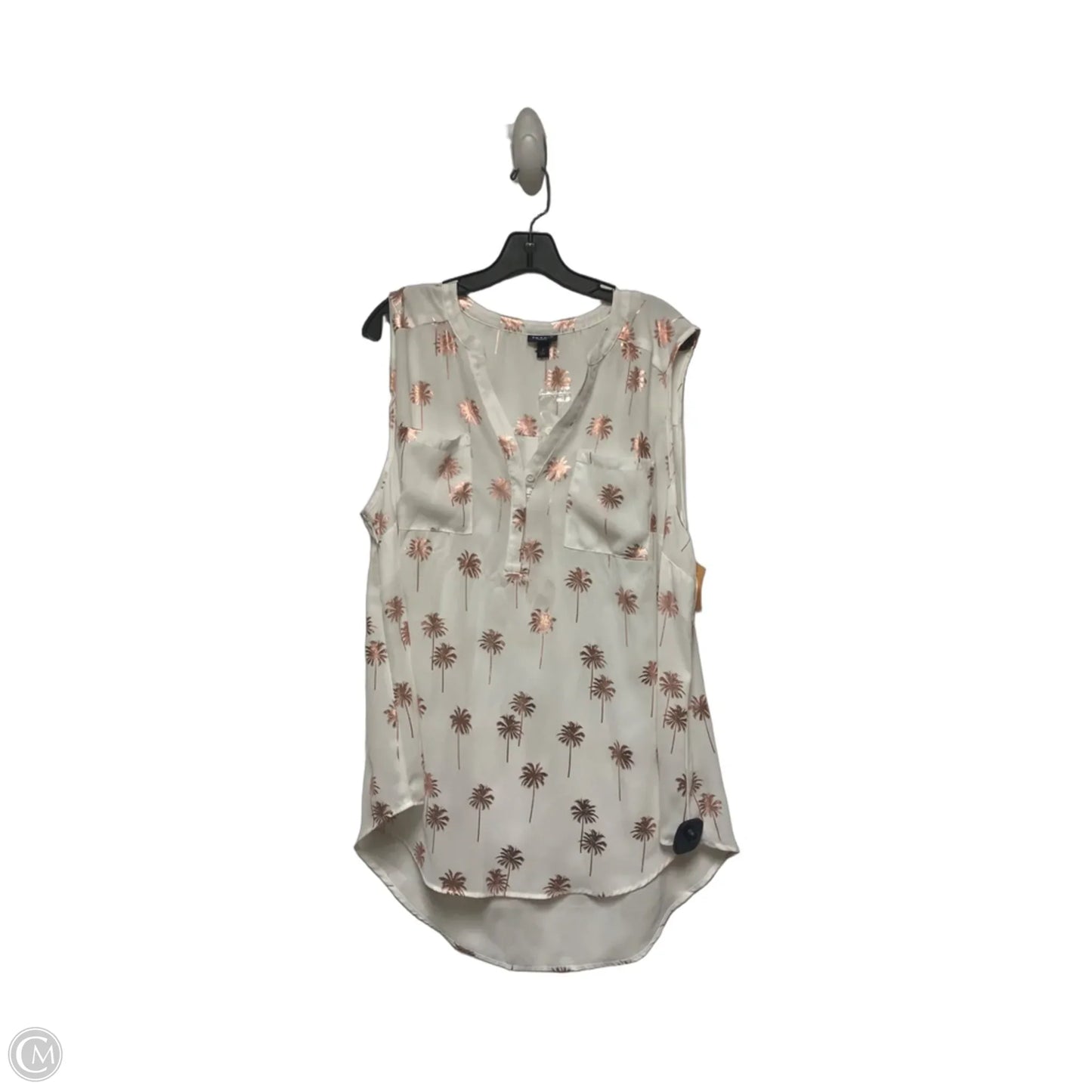 Top Sleeveless By Torrid In Pink & White, Size: 2x