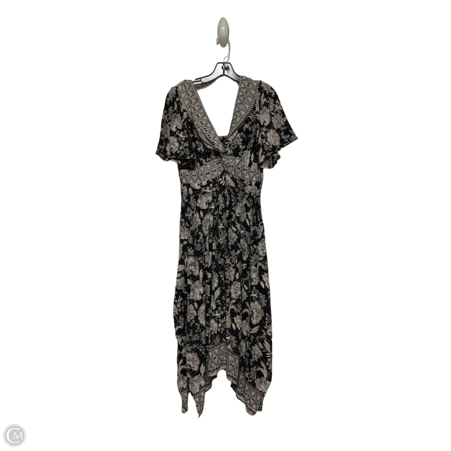 Dress Casual Midi By Angie In Black & Grey, Size: L