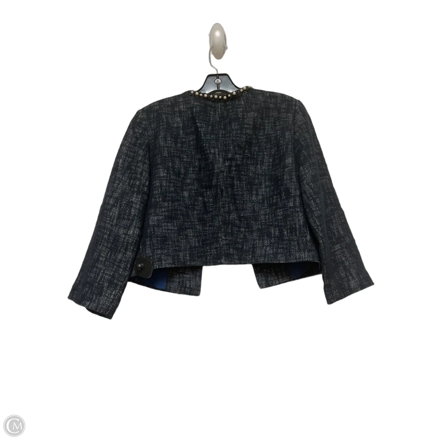 Blazer Designer By Karl Lagerfeld In Black & Blue, Size: S