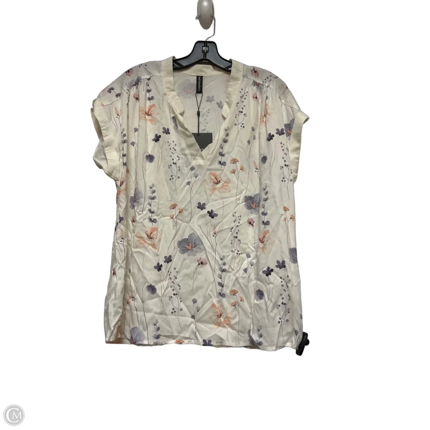 Top Short Sleeve By Clothes Mentor In Floral Print, Size: Xl