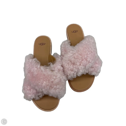 Sandals Designer By Ugg In Pink & Tan, Size: 9.5