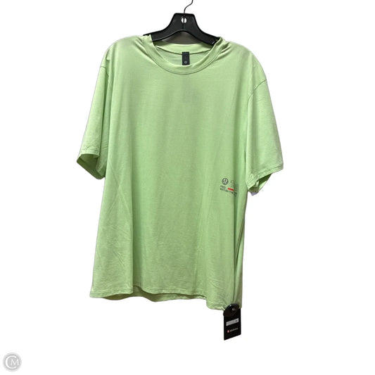Athletic Top Short Sleeve By Lululemon In Green, Size: L