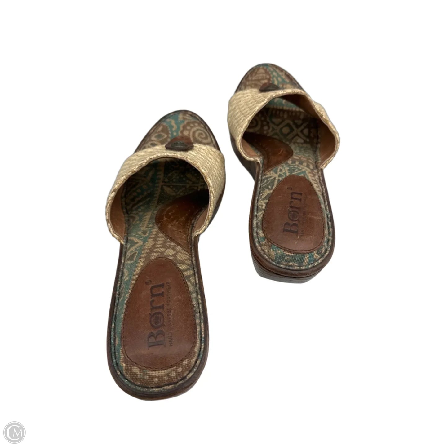 Sandals Heels Wedge By Born In Blue & Brown, Size: 9