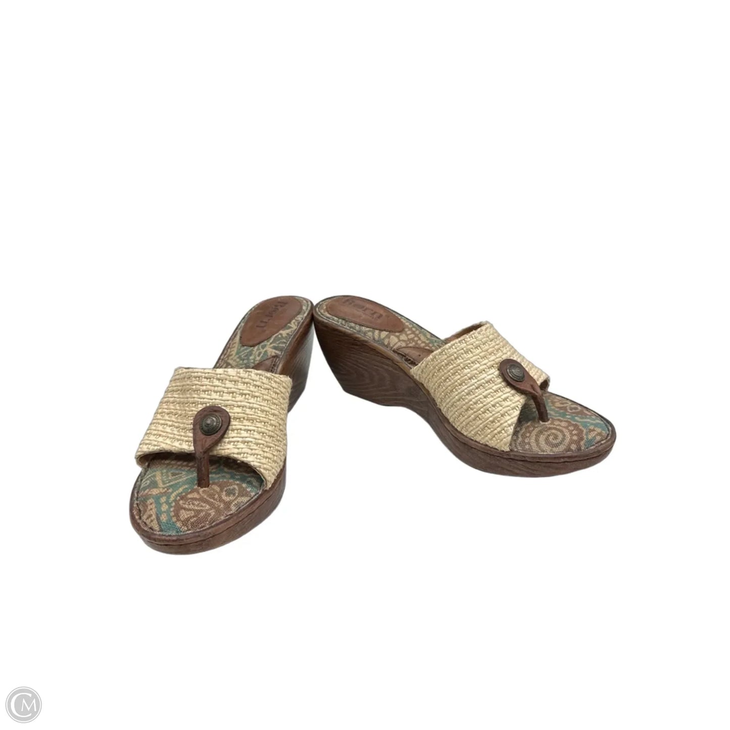 Sandals Heels Wedge By Born In Blue & Brown, Size: 9