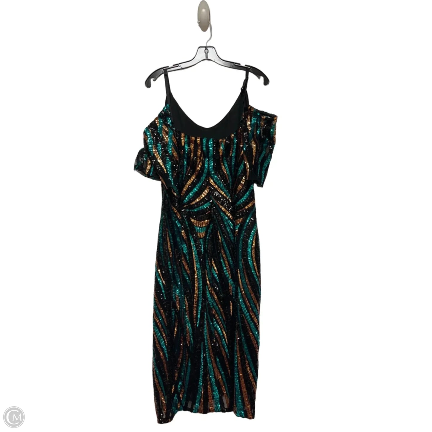 Dress Party Midi By Venus In Blue & Gold, Size: 3x