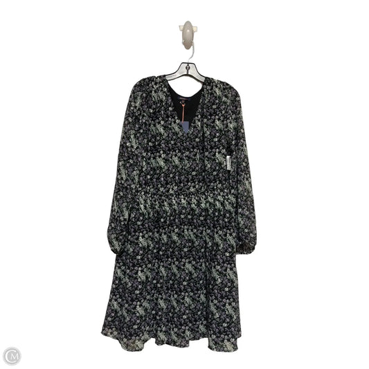 Dress Casual Midi By Skies Are Blue In Green & Purple, Size: 2x