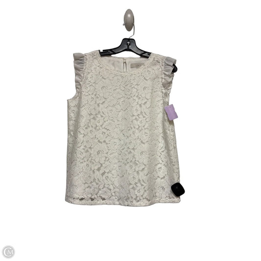 Top Sleeveless By Loft In White, Size: S