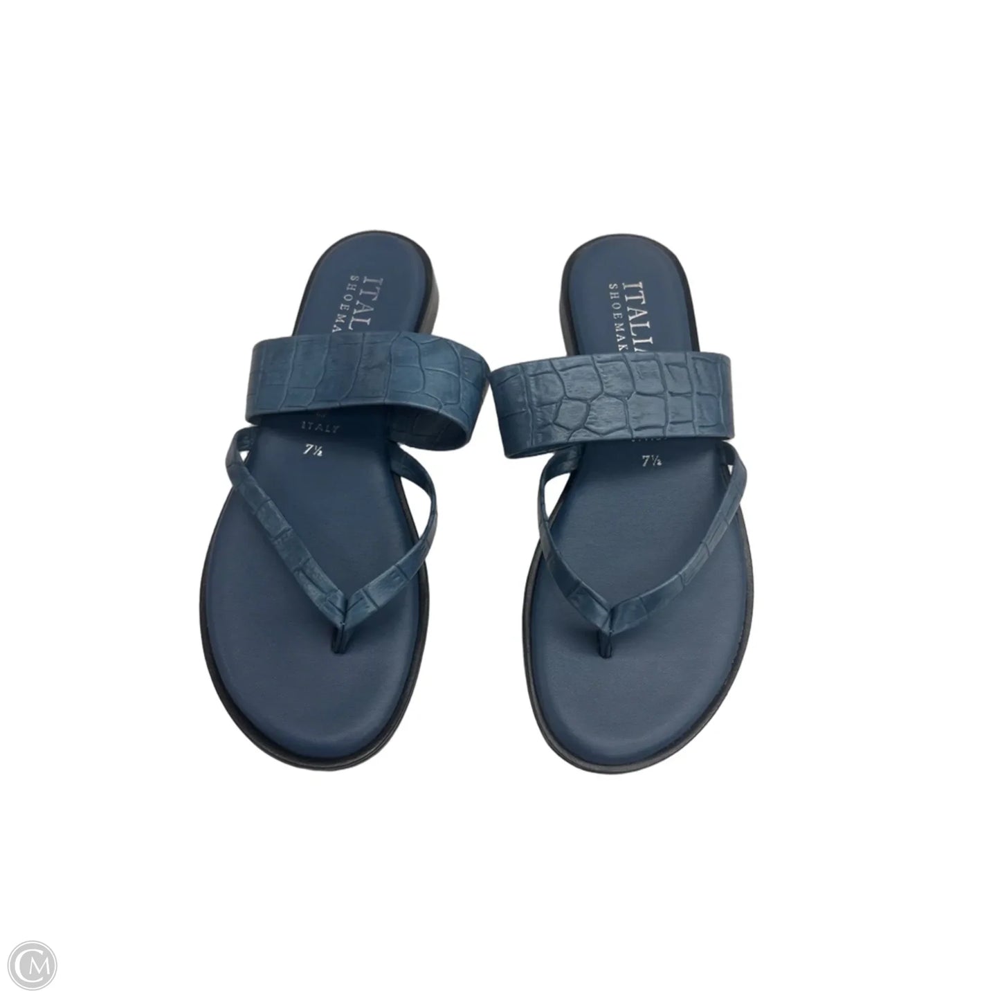 Sandals Flats By Italian Shoemakers In Blue, Size: 7.5