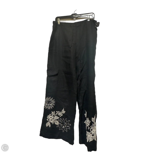 Pants Wide Leg By Johnny Was In Black & Cream, Size: 12