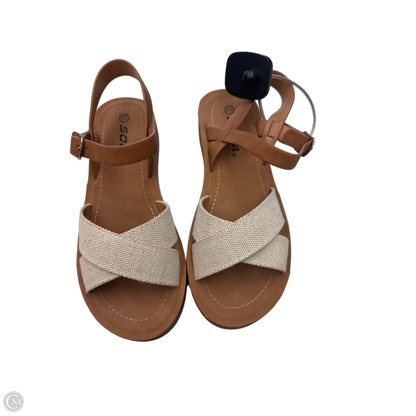 Sandals Flats By Soda In Tan, Size: 7.5