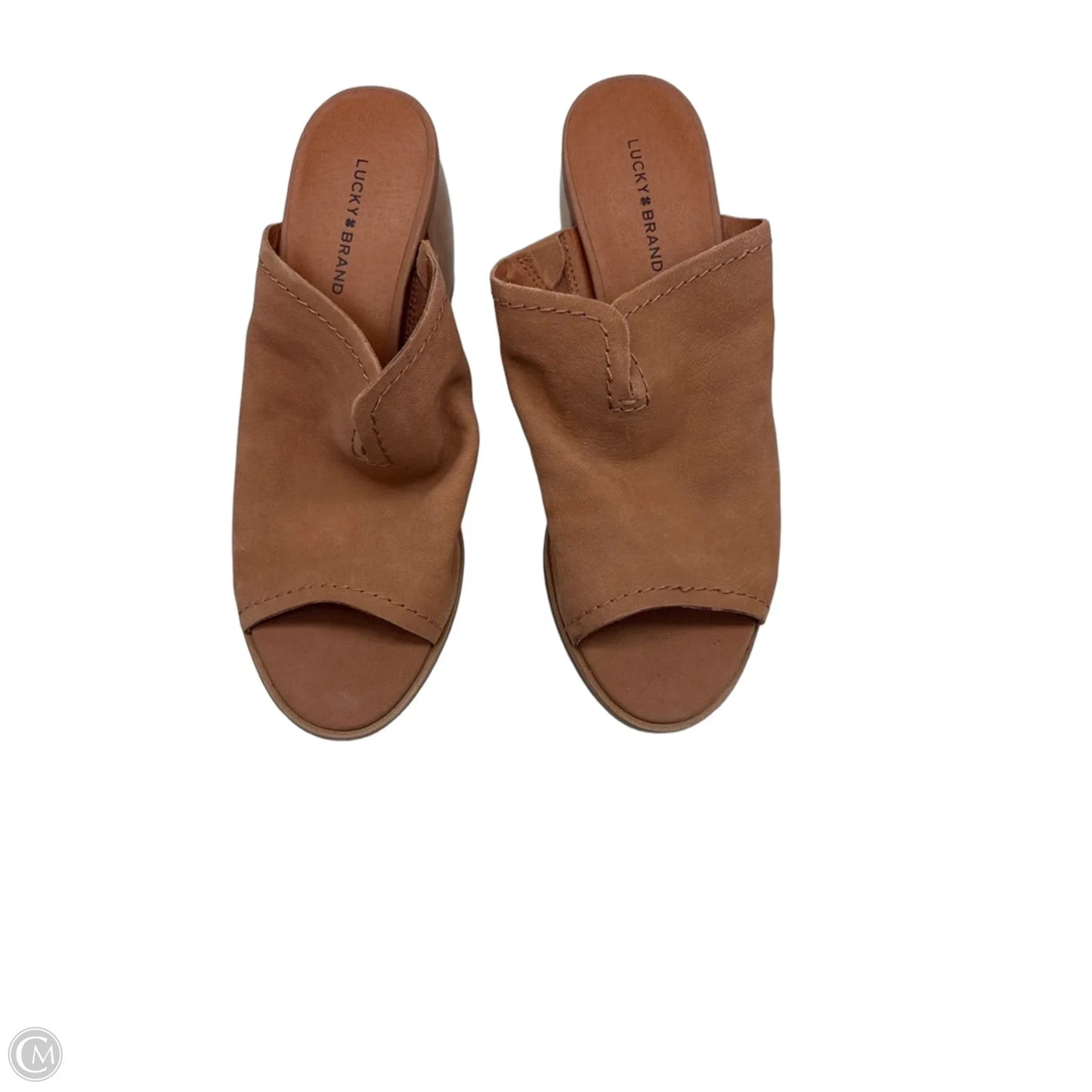 Sandals Heels Block By Lucky Brand In Brown, Size: 9.5