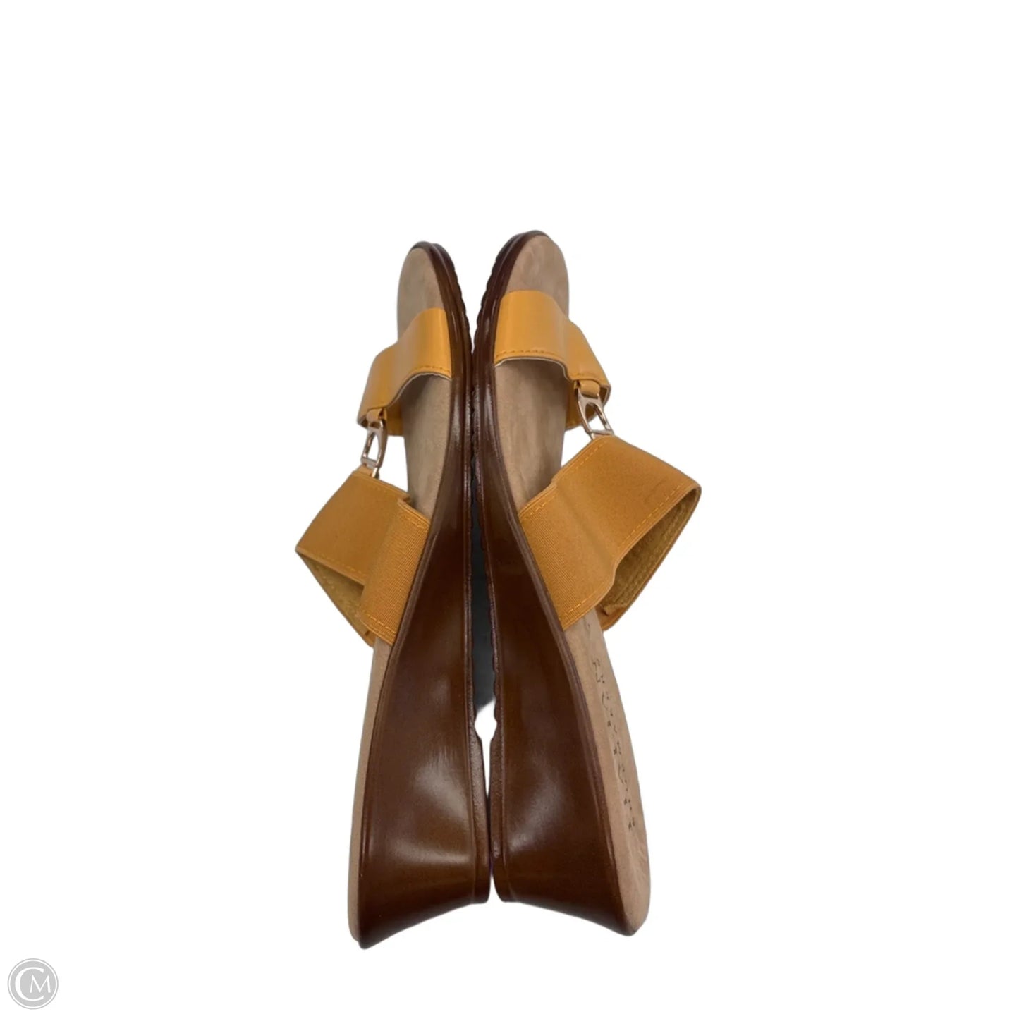 Sandals Heels Wedge By Italian Shoemakers In Yellow, Size: 10