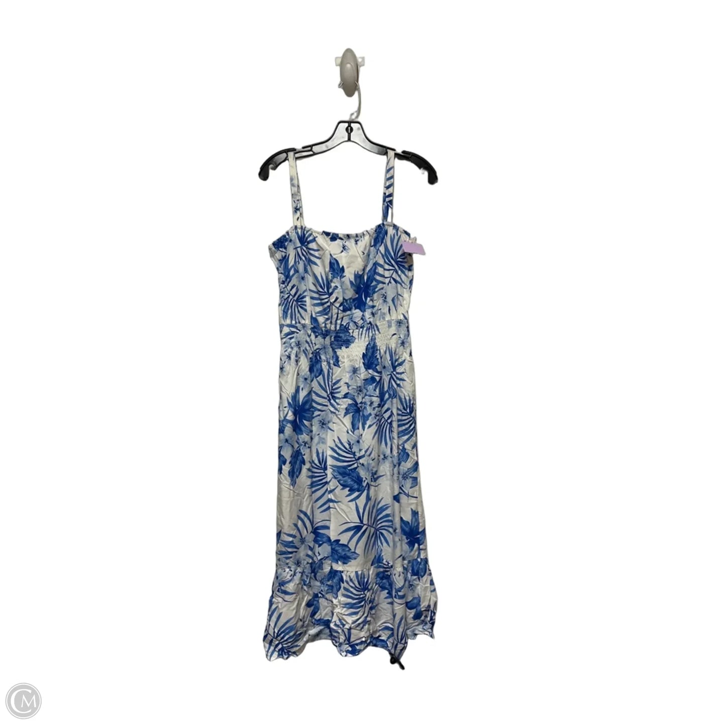 Dress Casual Midi By Clothes Mentor In Blue & White, Size: M