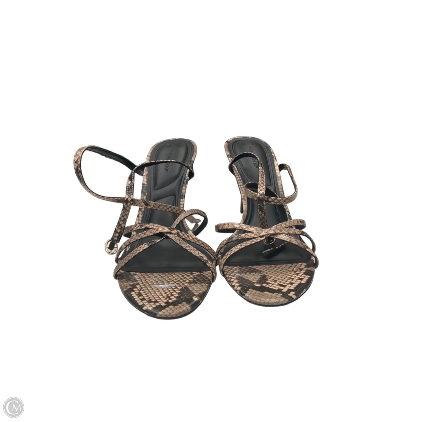 Sandals Heels Kitten By Primark In Snakeskin Print, Size: 10