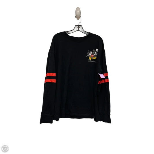 Top Long Sleeve Basic By Disney In Black & Red, Size: 2x