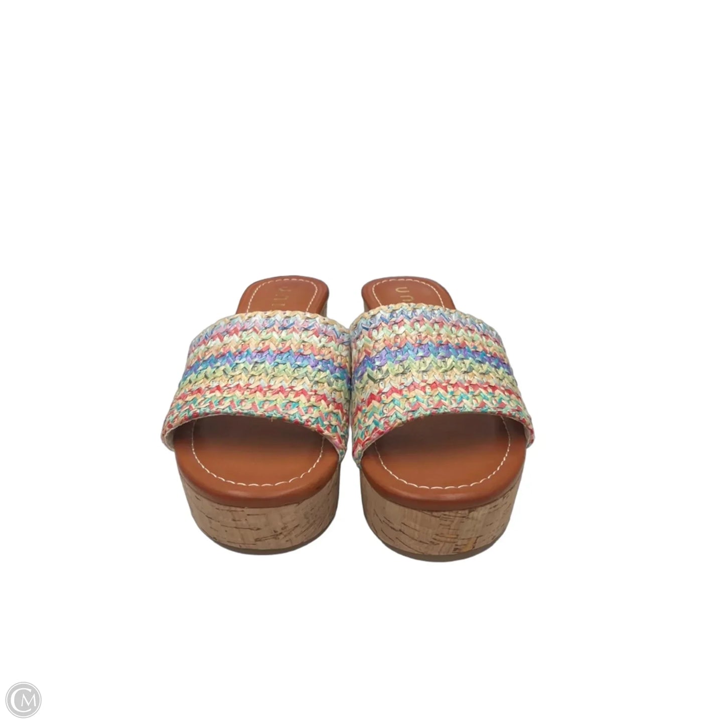 Sandals Heels Block By Unisa In Rainbow Print, Size: 6
