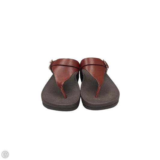 Sandals Heels Wedge By Fitflop In Brown, Size: 6