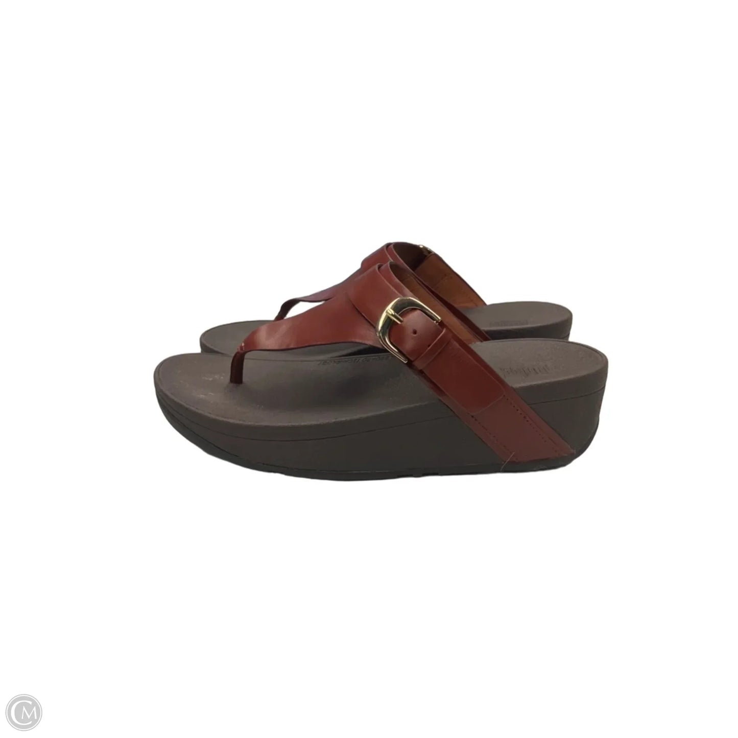 Sandals Heels Wedge By Fitflop In Brown, Size: 6