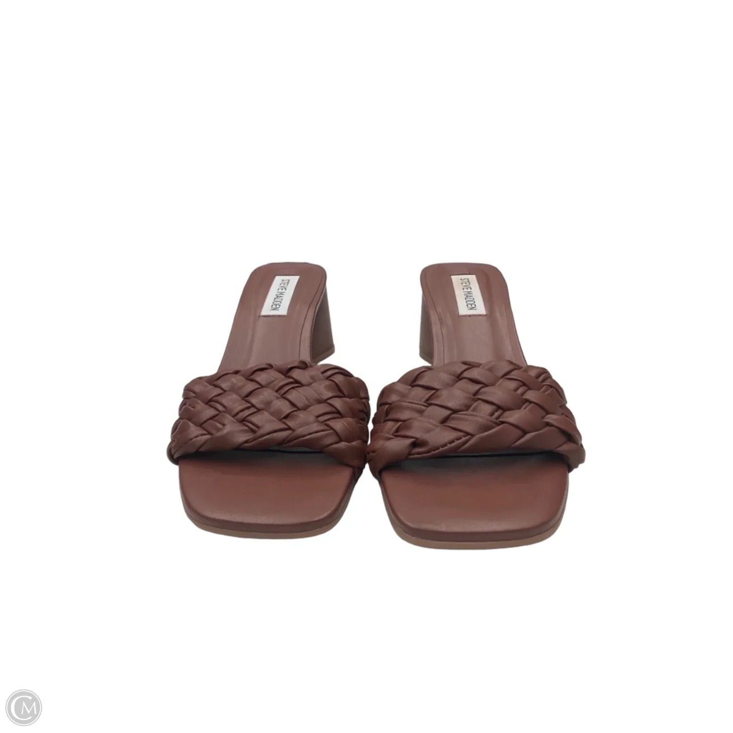 Sandals Heels Block By Steve Madden In Brown, Size: 6.5